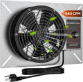 Abestorm 540CFM IP-55 Rated Crawlspace Ventilation Fan