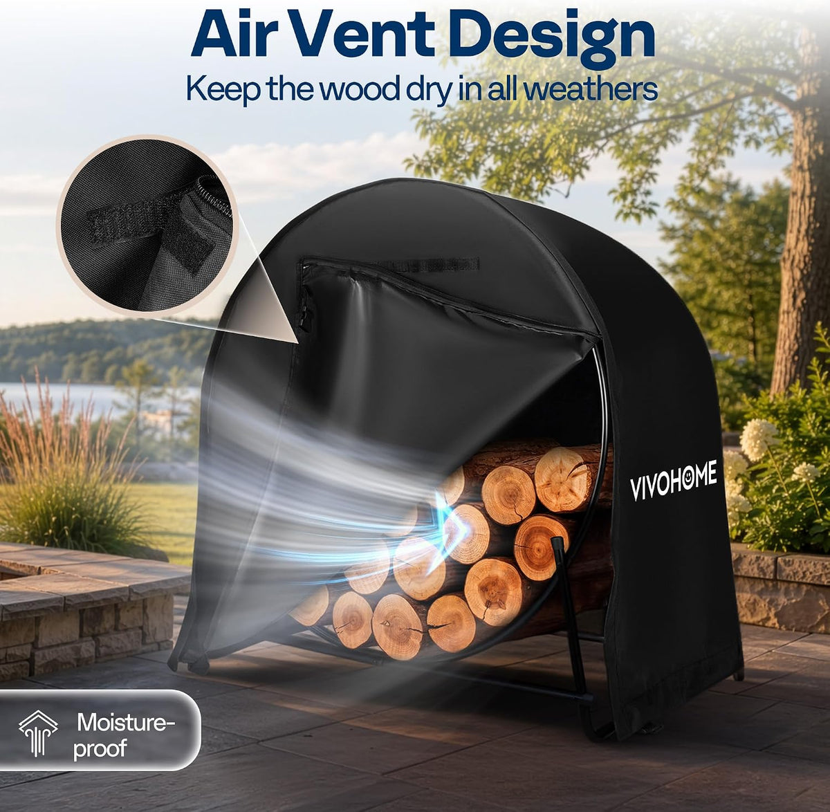 vivohome 48 inches firewood log hoop cover only, package contents