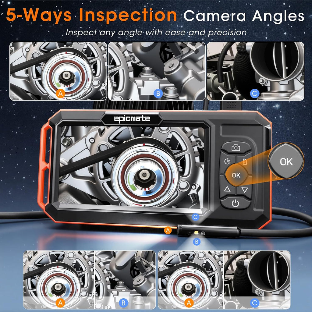 endoscope camera with light, inspection camera for sewer, close-up detail