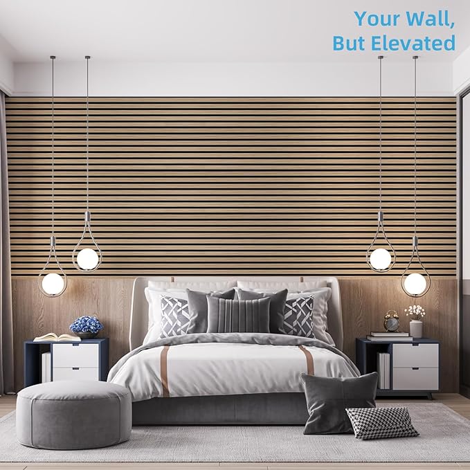 Art3d 4-Piece 94 x 12.6 Inch Acoustic Lightweight Slat Wall Panel