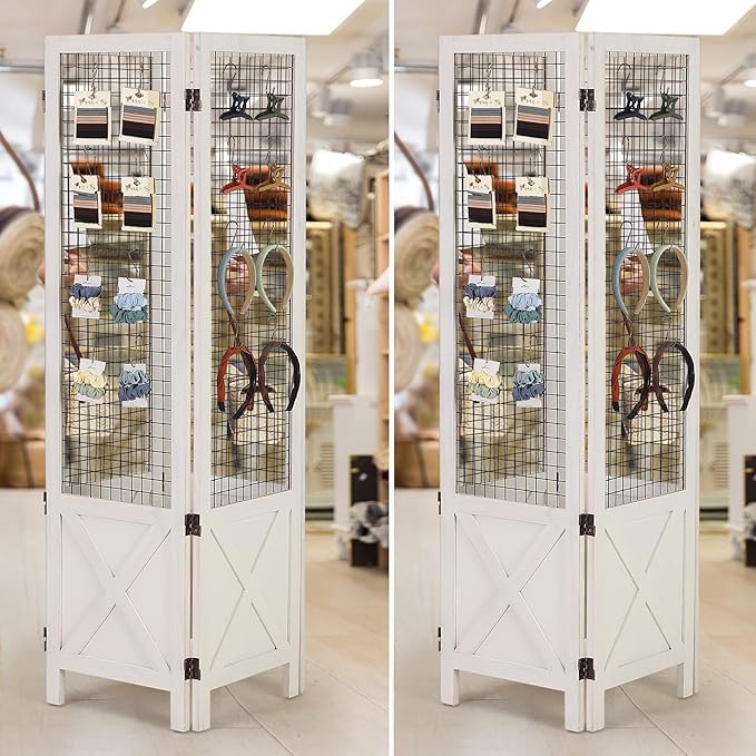 Wnutrees 4 Panel Gridwall Display, Portable Freestanding Display Board