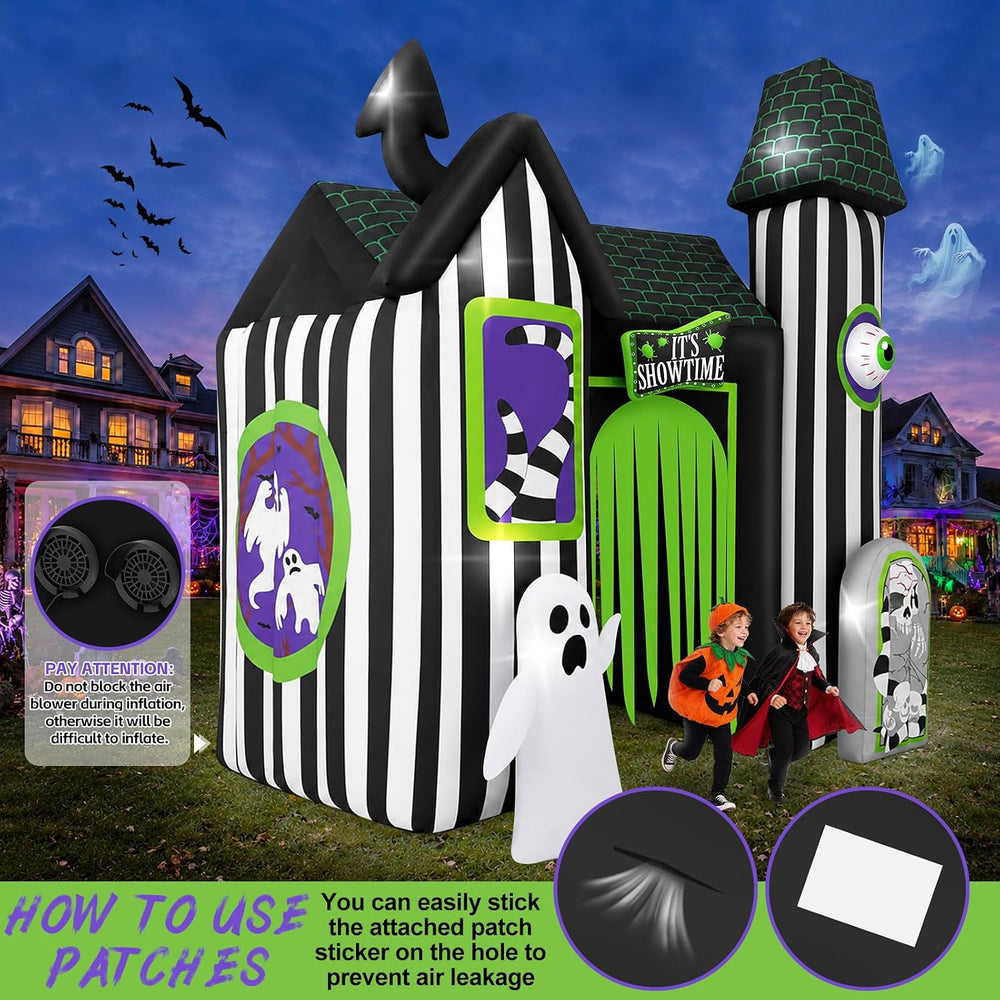 Kalolary 12FT Halloween Inflatable Arch Giant Haunted House Inflatable Tunnel