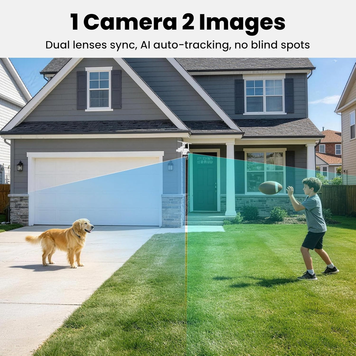 Solar Dual-Lens 4‑Pack Wireless Outdoor Security Camera System