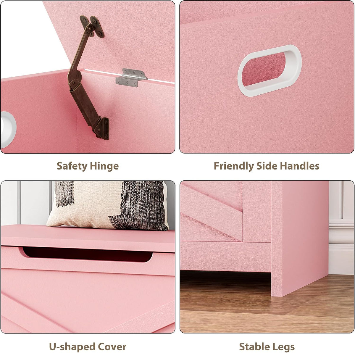 garveehome 30 in storage chest, wooden storage bench showing dimensions