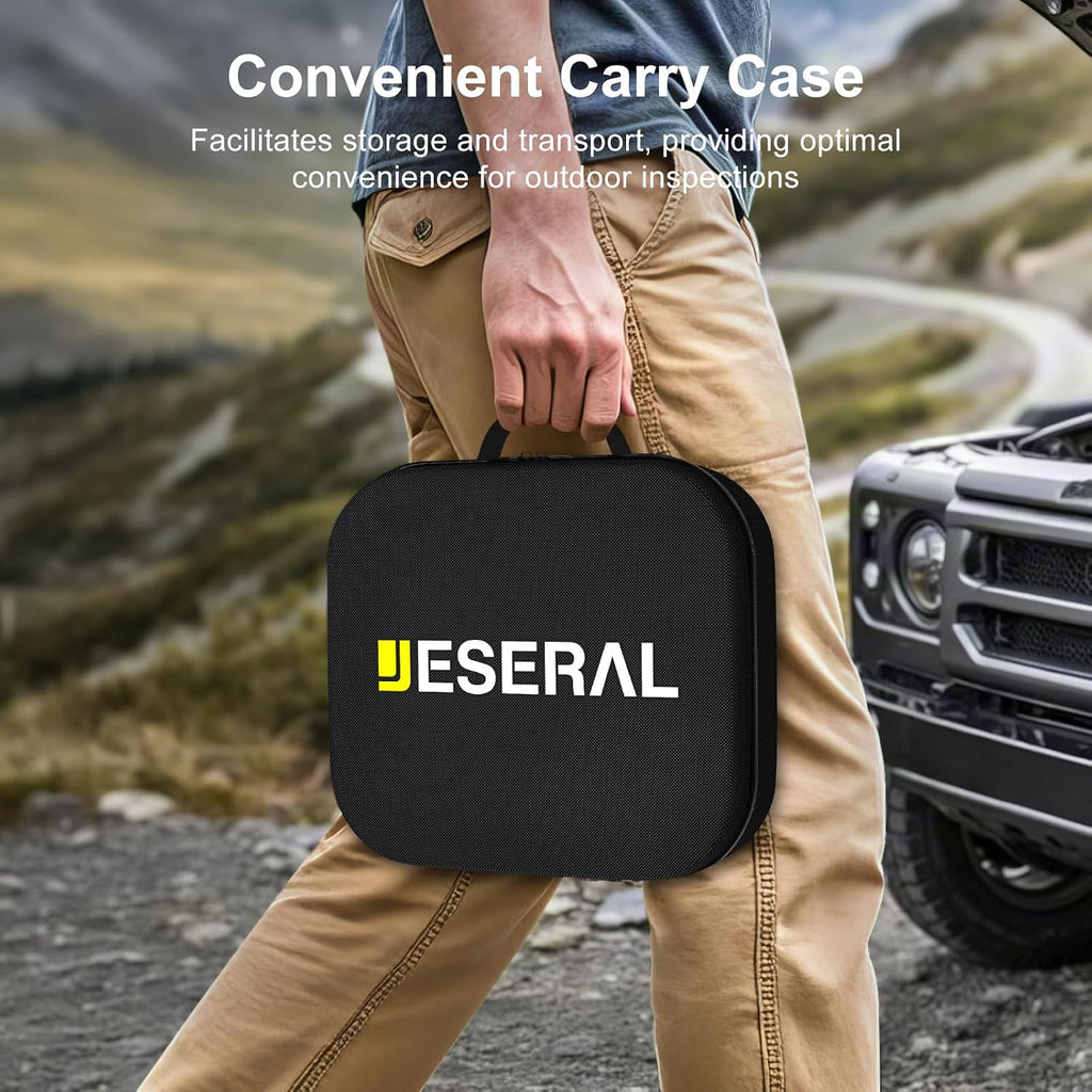 360°Articulating Borescope Camera - JESERAL 5" HD 1080P Inspection Camera Screen with 6 Light, Endoscope with 6.2mm IP67 Waterproof Probe, 3X Zoom 4-Way Borescope Engine with 1M Flexible Cable