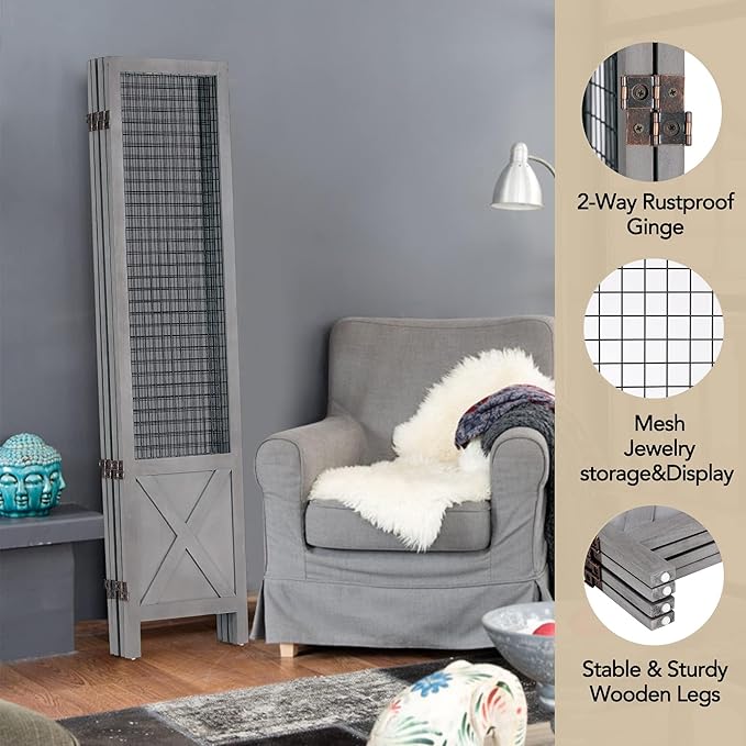Wnutrees 4 Panel Gridwall Display, Portable Freestanding Display Board