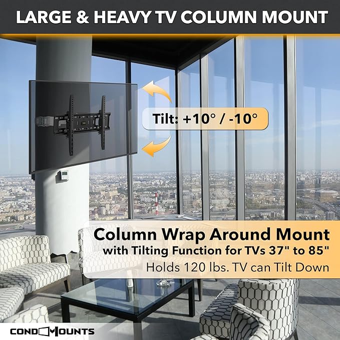 CondoMounts CLMTVT1064 DIY Column TV Mount