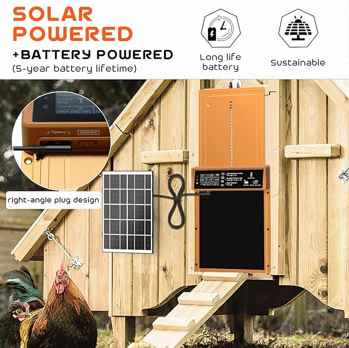 Asfrost Automatic Chicken Coop Door Solar Powered Automatic Chicken Door
