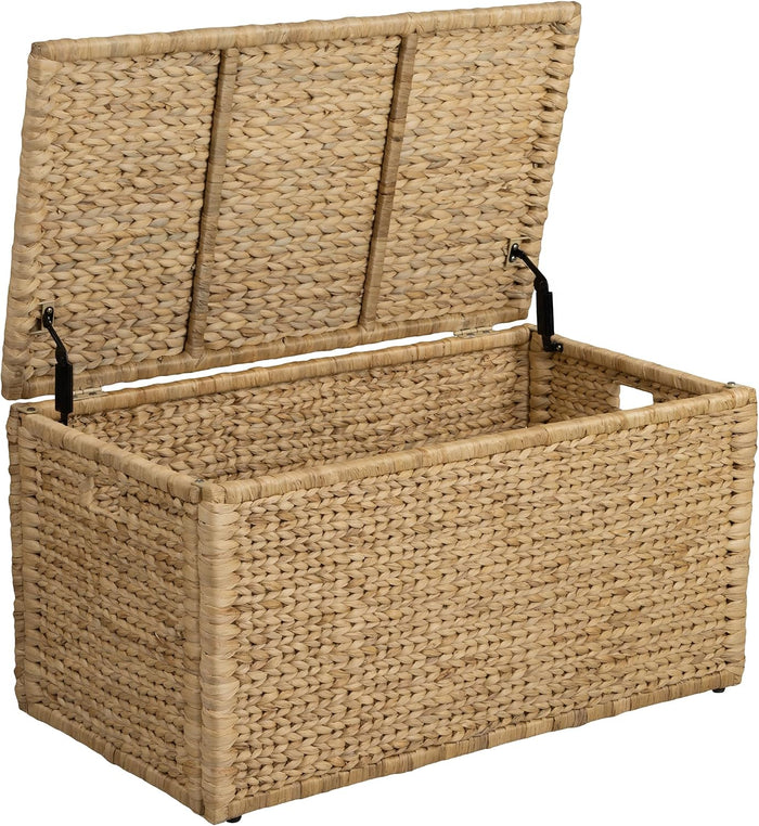 eHemco Water Hyacinth Blanket Storage Trunk, Natural, 36 x 20 x 18.5