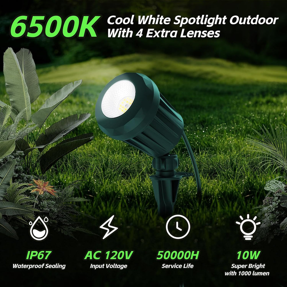 Halloween & Christmas Outdoor Spotlight, 6500K Cool White LED Landscape L...