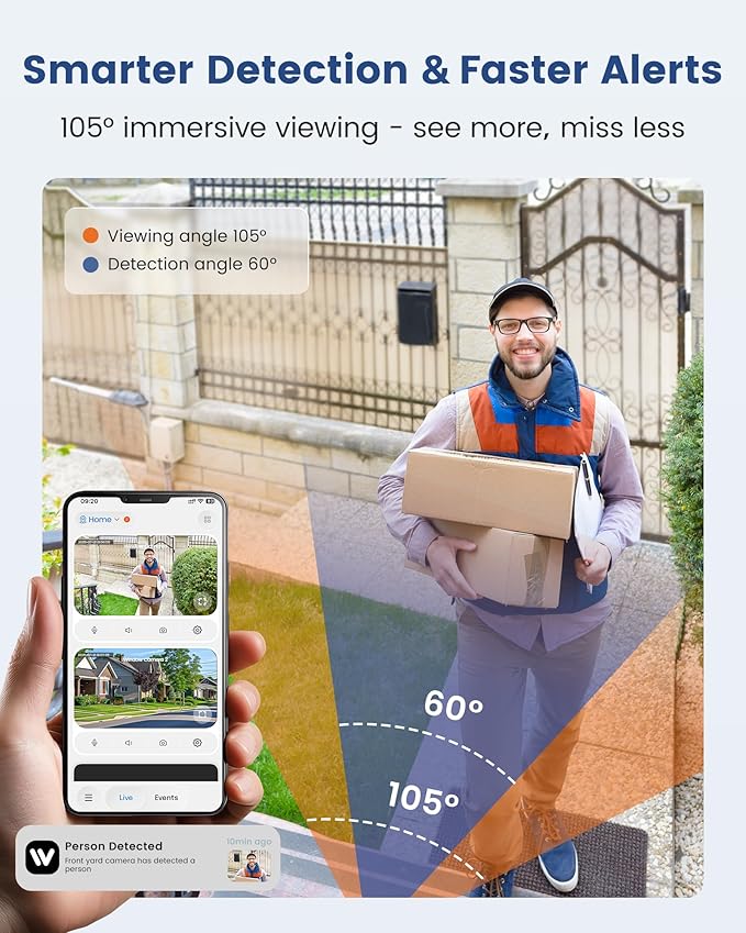 AKINGUAR 3MP 2K Window Camera, 2.4GHz WiFi Indoor Camera