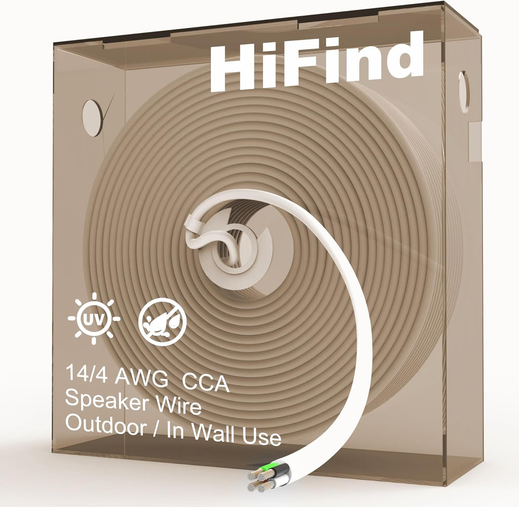 HiFind 14/4 Gauge AWG Outdoor Speaker Wire Bulk 150 FT