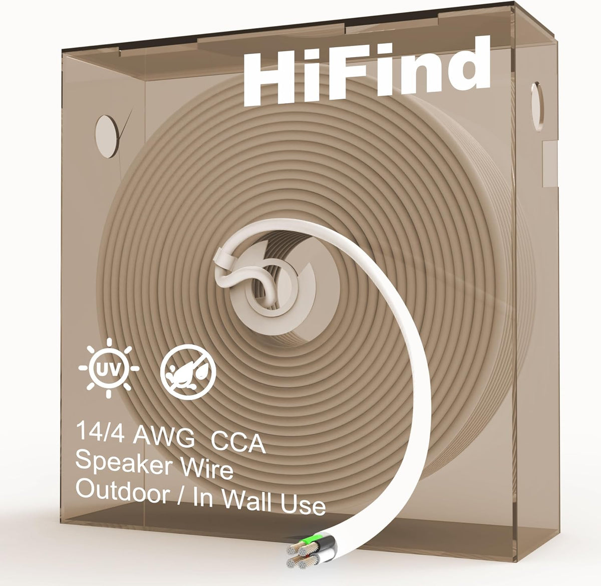 HiFind 14/4 Gauge AWG Outdoor Speaker Wire Bulk 150 FT
