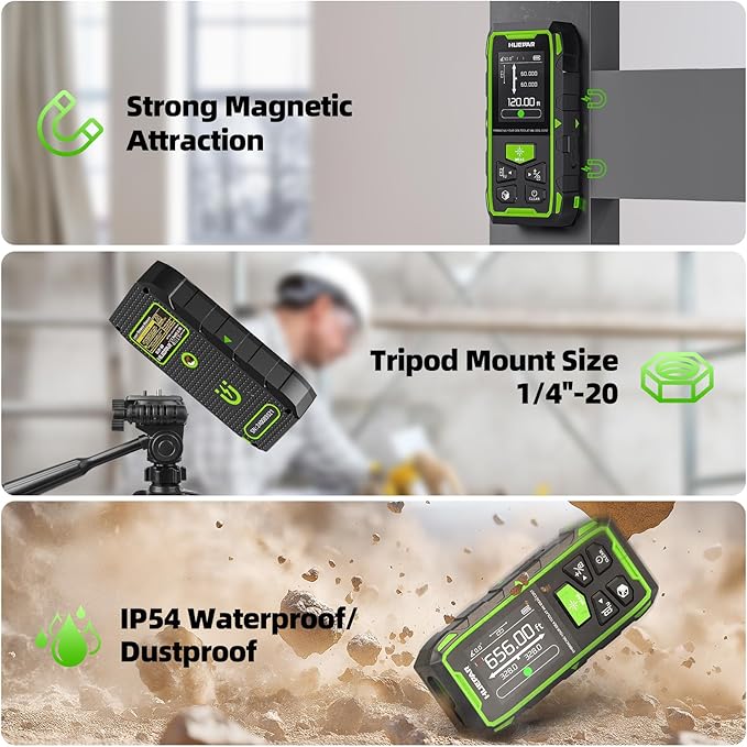 656ft/200M Dual Laser Distance Measuring Tool, Huepar Professional Rechargeable