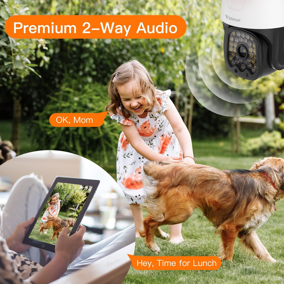 vstarcam 3mp security camera outdoor,home camera security, outdoor, side view