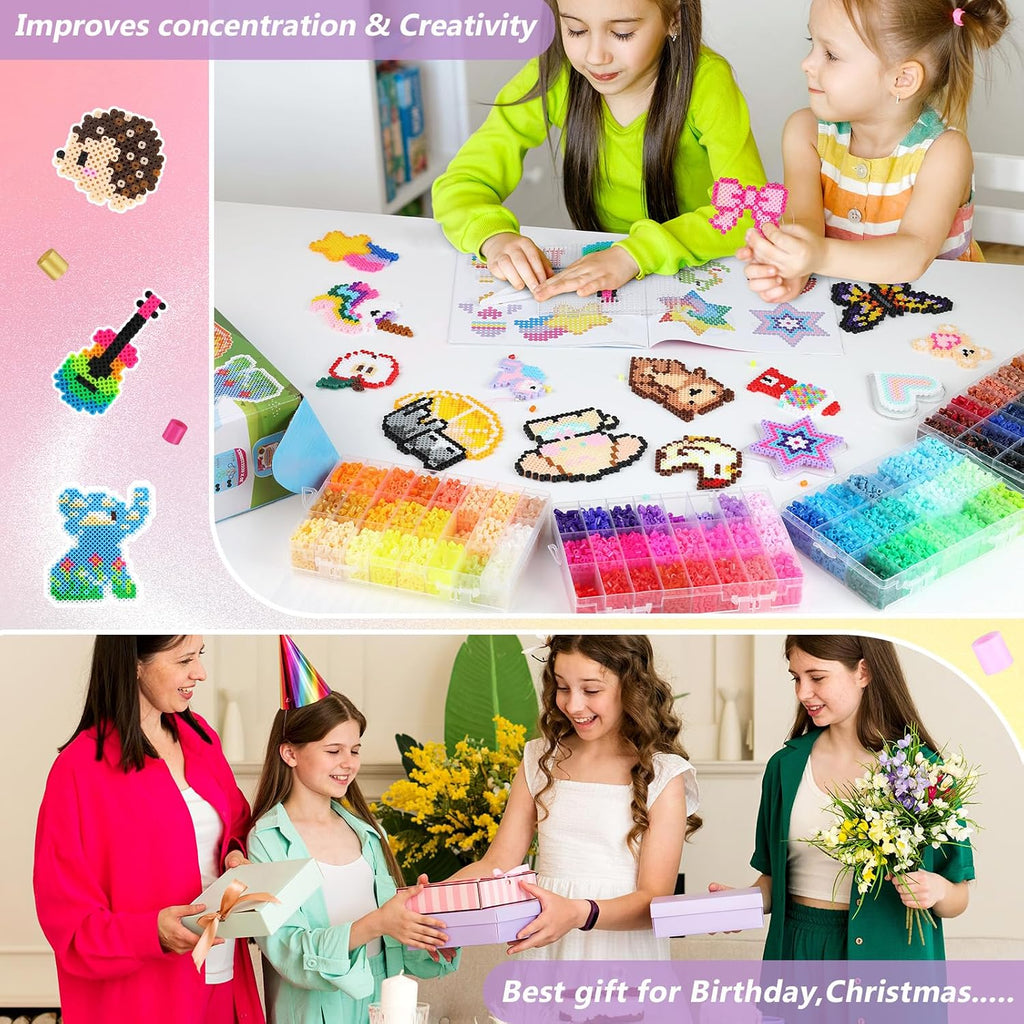 Zefy Fuse Beads Kit 92 Colors 19200 Pcs Melting Beads 5mm Beads Craft Kit