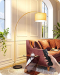EDISHINE 78.3" Gold Arched Floor Lamp