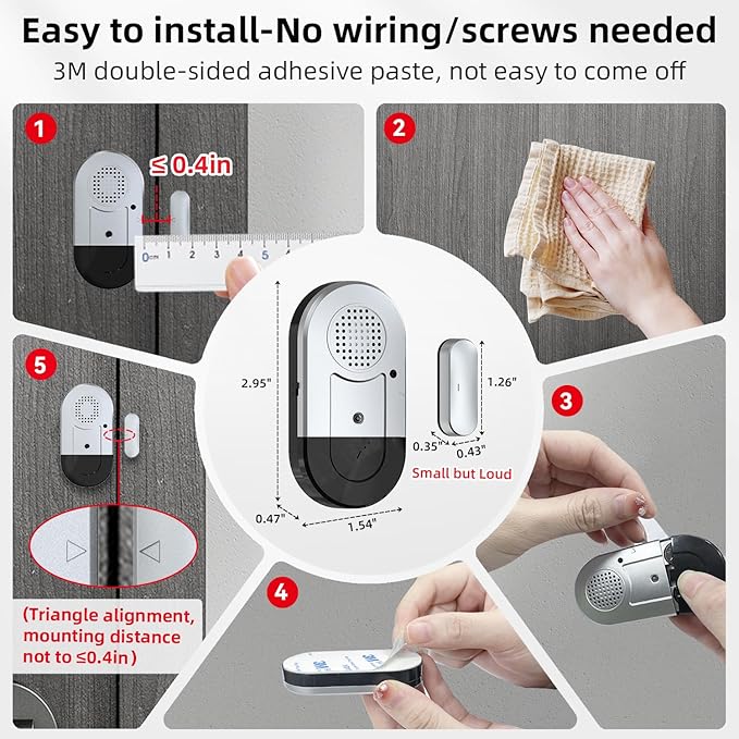 Sanjie Door Alarms When Opened, Door Window Alarm Sensors (10 Pack)