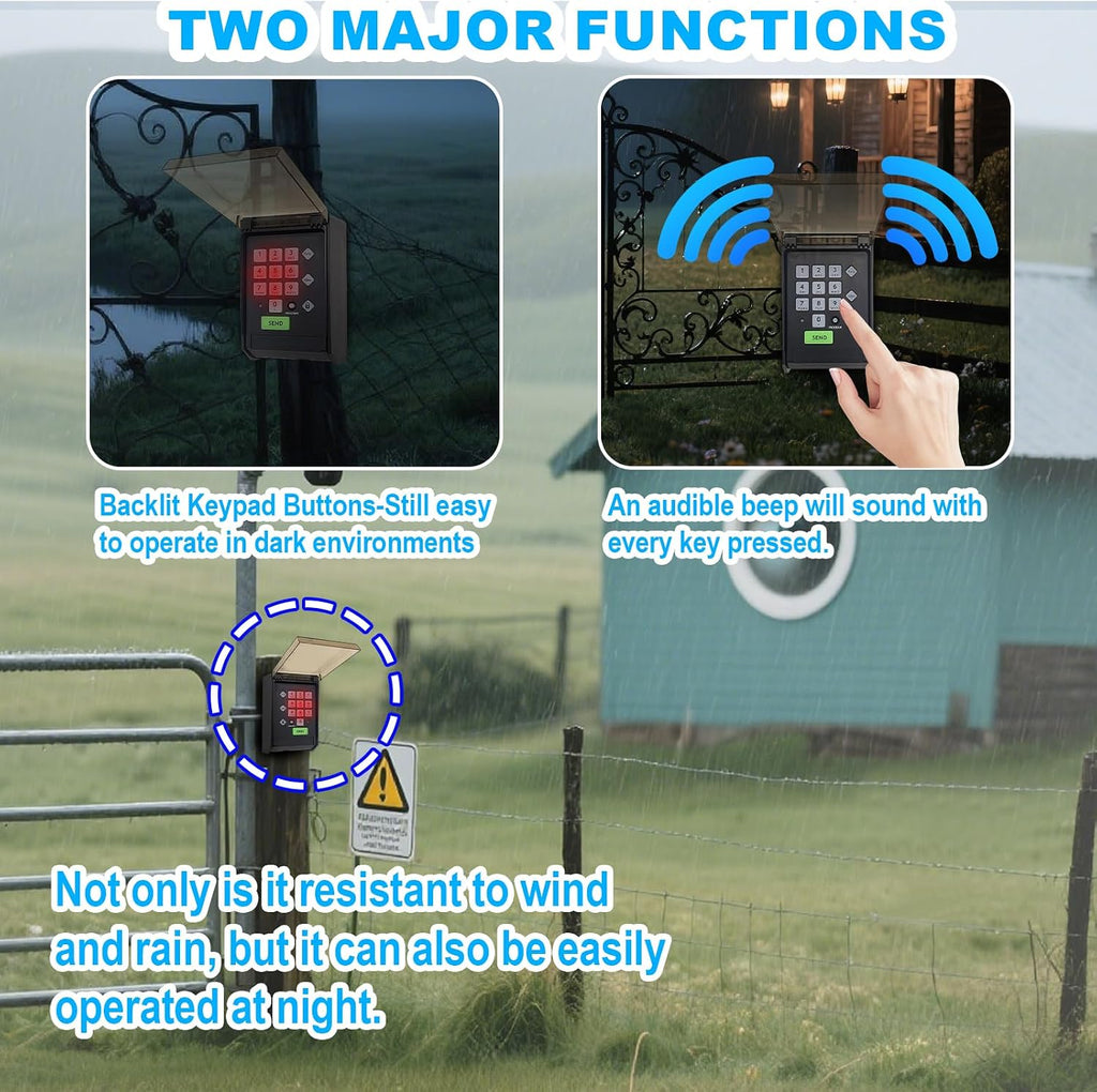 gh ost gate opener keypad axwk wireless waterproof, side view