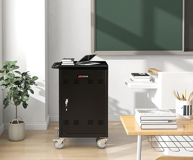 TIOPLY Laptop Charging Cart, 32 Device Tablet Storage Carts