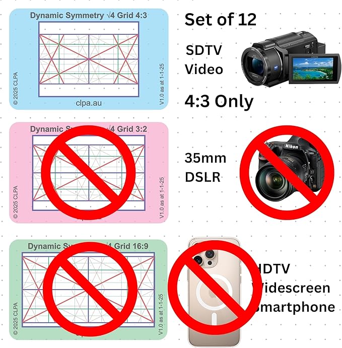 CLPA Video 4:3 Photographic Viewfinder Set: All viewfinders in 4:3 Aspect Ratio