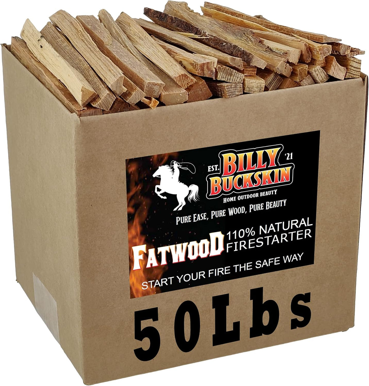 50lb Fatwood Fire Starter Sticks | 100% Natural Fire Starters
