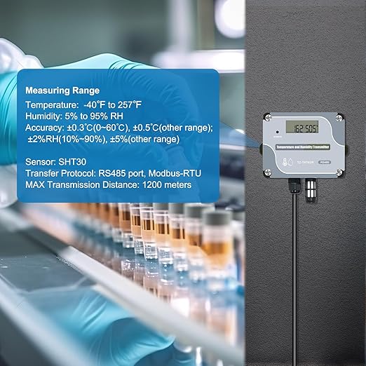 Tzone RS485 Temperature Humidity Sensor Modbus RTU Temp Sensor Digital