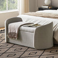 mopio Sophie 51" Ottoman Storage Bench, Entryway and Window Seating, End of Bed Curved Stool for King & Queen Bed, Storage Chest for Bedroom (Light Gray Fabric)