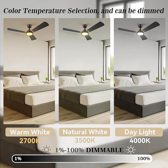 SMAAIR 52 Inch Smart Wifi Ceiling Fans