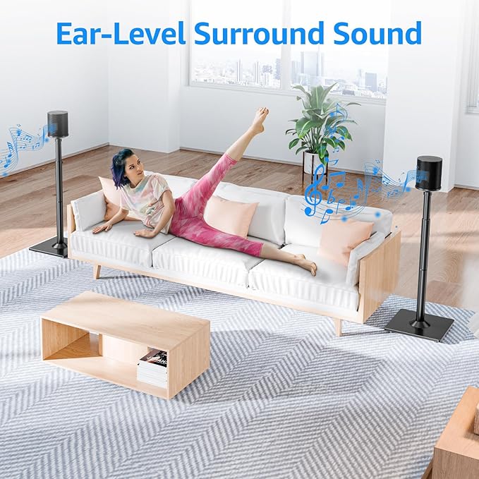 MOUNTUP Speaker Stands for Sonos Era 100, Sonos One, One SL, Height Adjustable