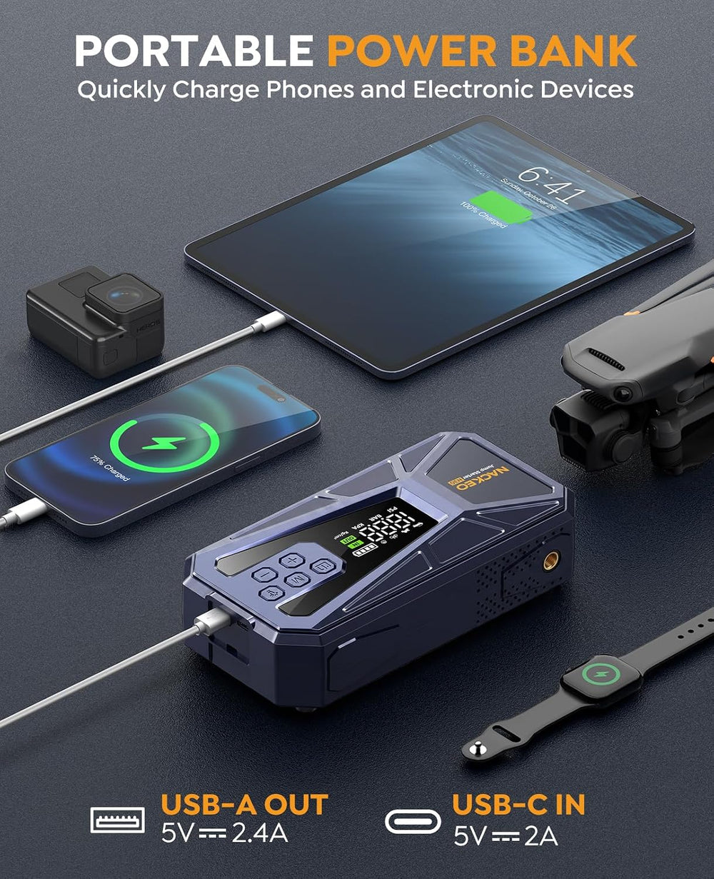 Car Battery Jump Starter with Air Compressor 8000A 160PSI, Car Jumper Starter...