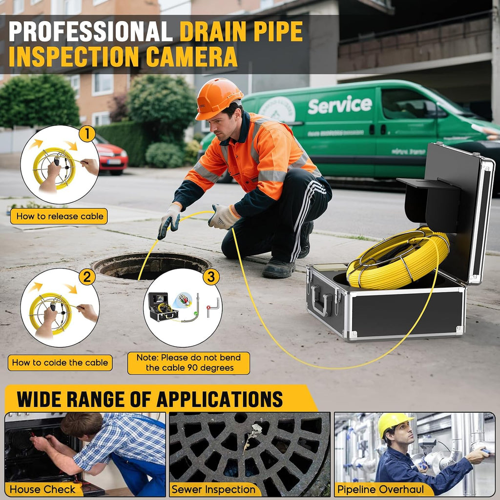 anysun sewer camera, pipe inspection cam for sewer, package contents