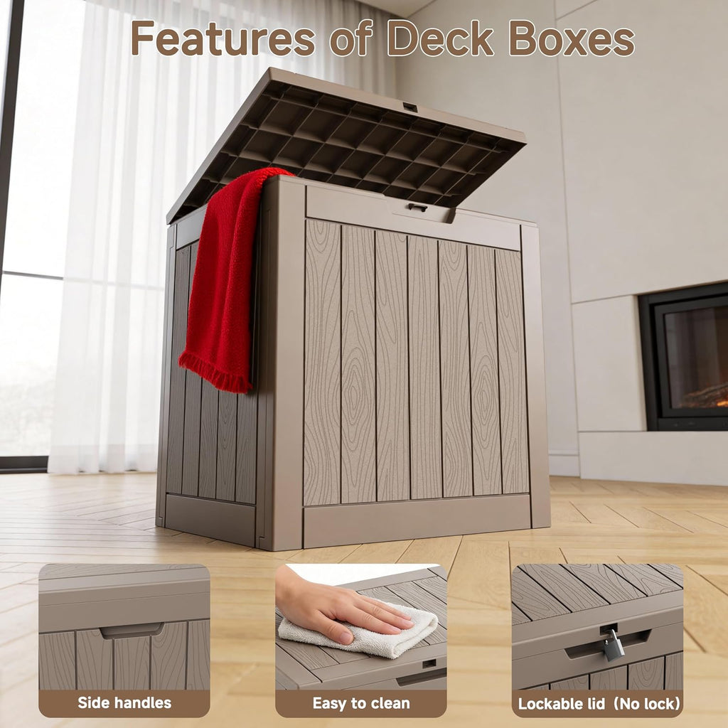 easyup 35 gallon deck box small deck box, side view