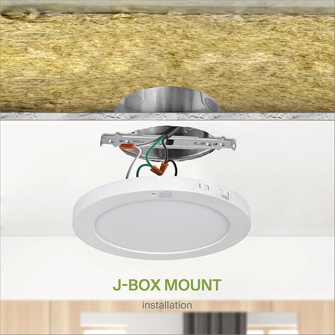 ASD LED 9" Round Flush Mount Ceiling Light Fixture, Low Profile Surface (12 Pack)