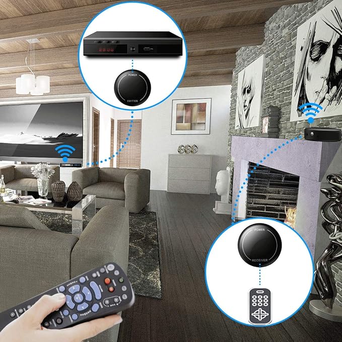 Fourair Infrared Wireless IR Repeater Long Range 500 Feet and IR Remote Control