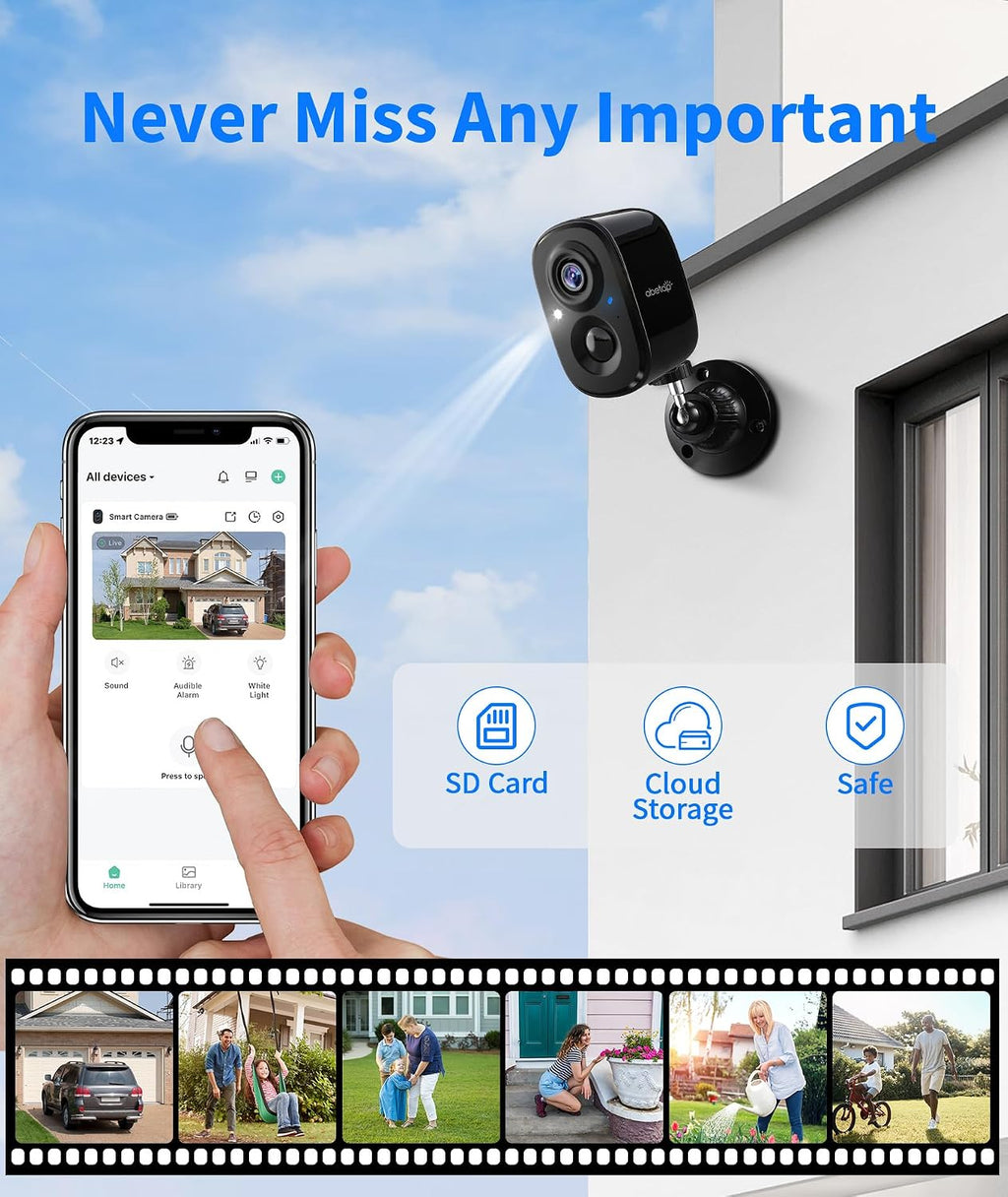2k wireless security cameras - outdoor wifi security, package contents