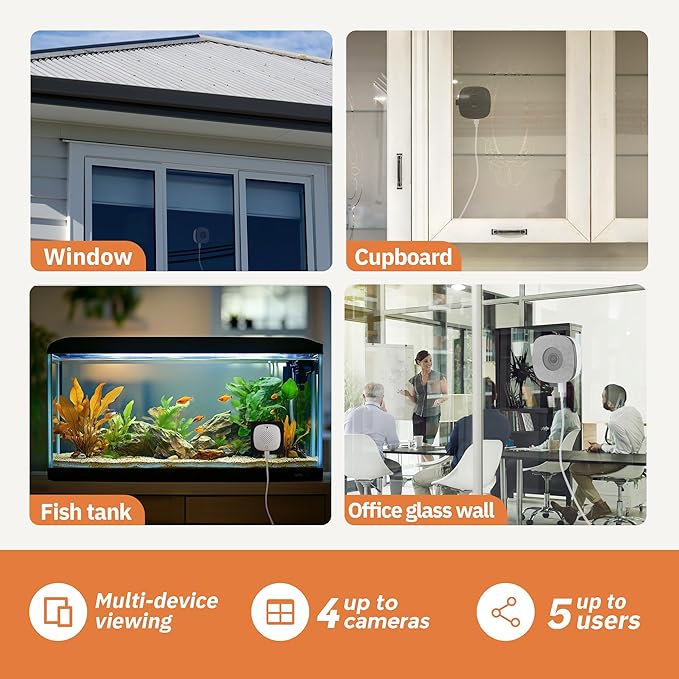 Girafit 3MP 2K Window Camera, 2.4GHz&5GHz WiFi Indoor Cameras (2 Pack)