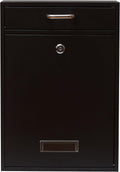 Wall Mounted Locking Vertical Dropbox Mailbox - Safe and Secure (Large) | Made with Galvanized Steel (Black)