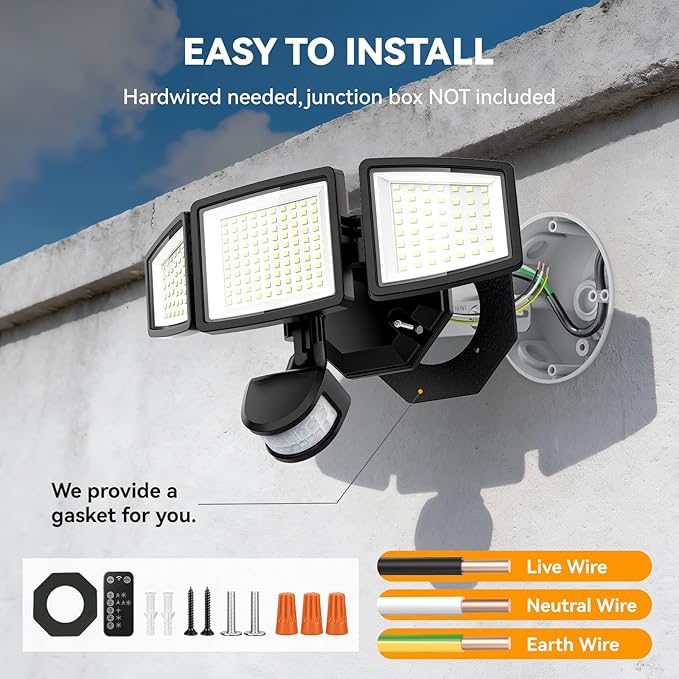 PURICH LED Security Lights Motion Sensor Light Outdoor, Waterproof, Flood Light