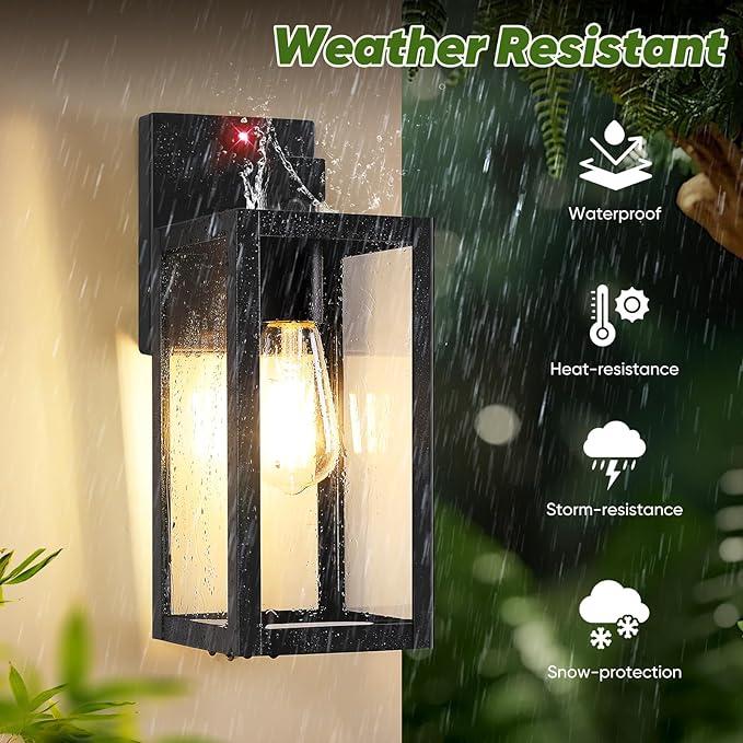 BesLowe 13" Upgraded Motion Sensor Outdoor Wall Lights, 3 Lighting Modes (2-Pack)
