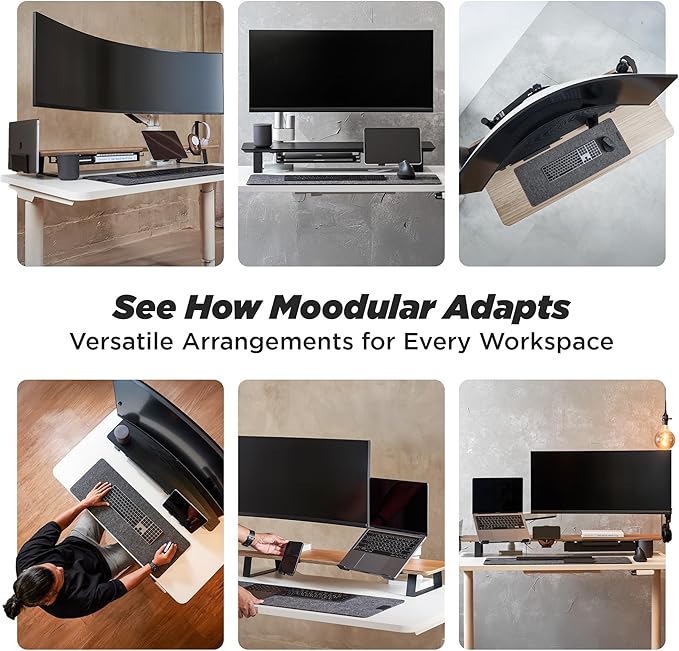 ULTRARM Moodular Wooden Monitor Stand 33.4” Desk Organizer