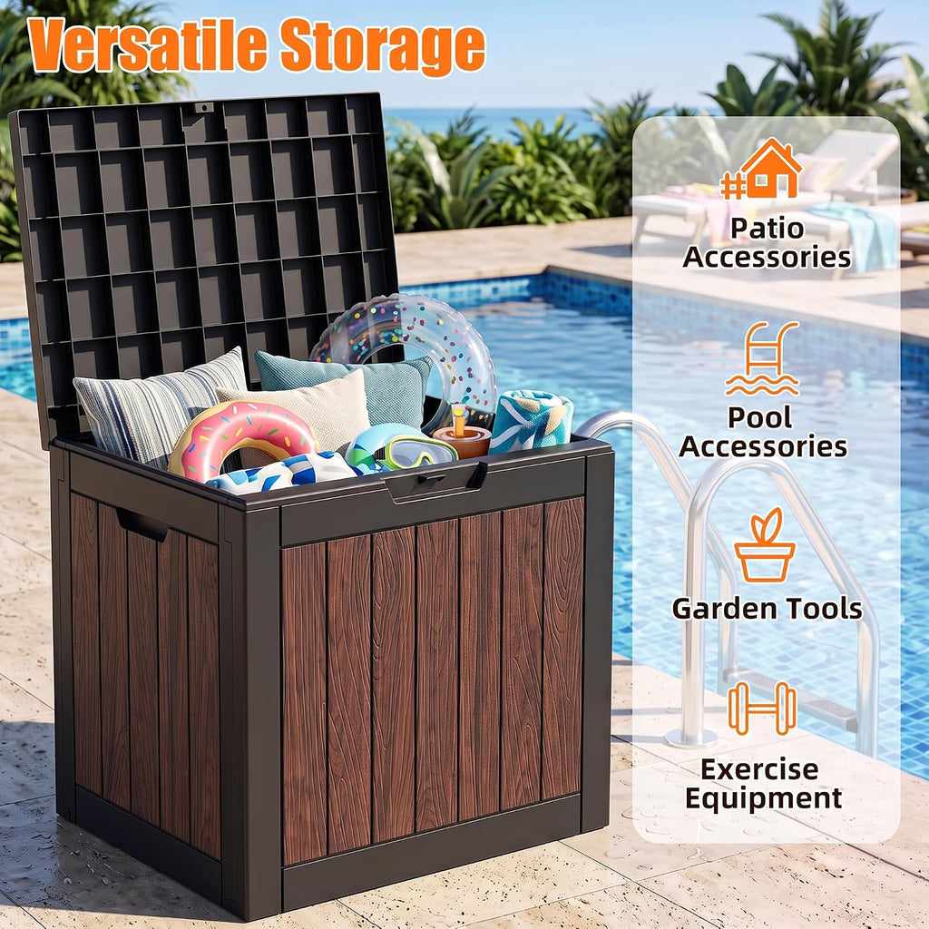 vixzen 35 gallon deck boxes outdoor waterproof, lockable, close-up detail