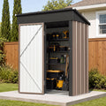 Aoxun 5x3 FT Outdoor Storage Shed with Base, Shed with Sloping Roof, Brown