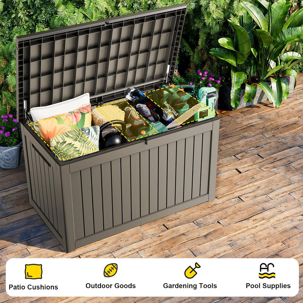 rojik outdoor storage housing deck box,waterproof patio furniture, package contents