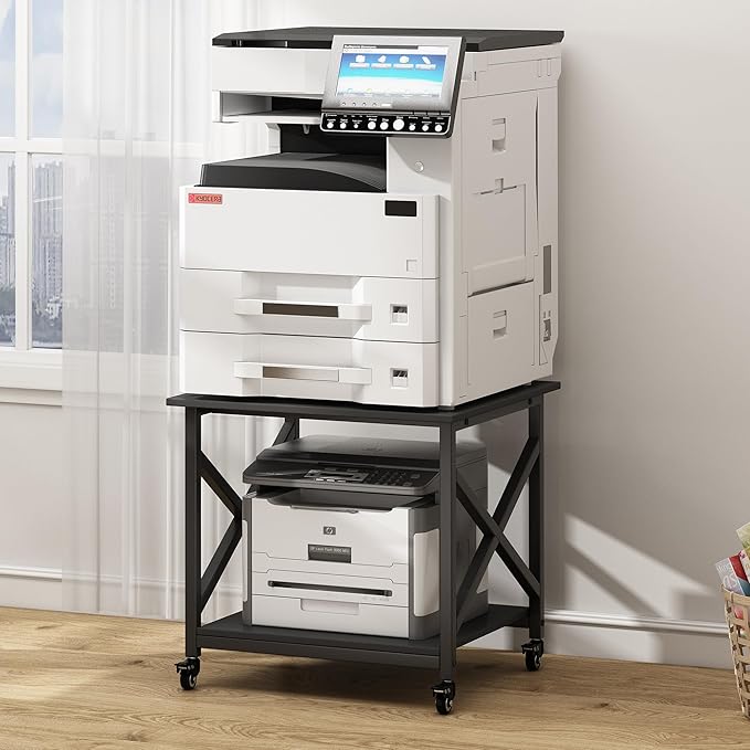 Fannova 2 Tier Large Printer Stand, 23.6 x 23.6 x 22.6 Inches Square Printer