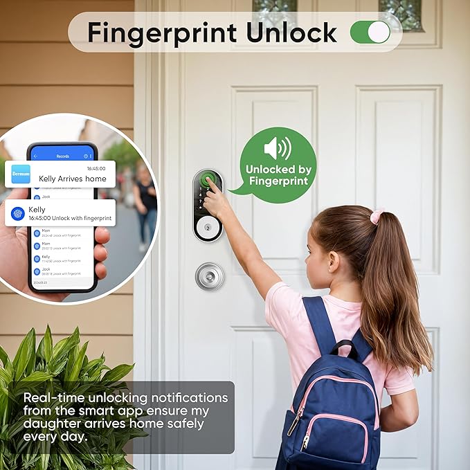 Fingerprint Smart Door Lock Keypad Deadbolt – Keyless Entry