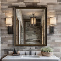 Retro Copper Effect Framed Wall Mirror, 30x36 Rectangle Mirror,
