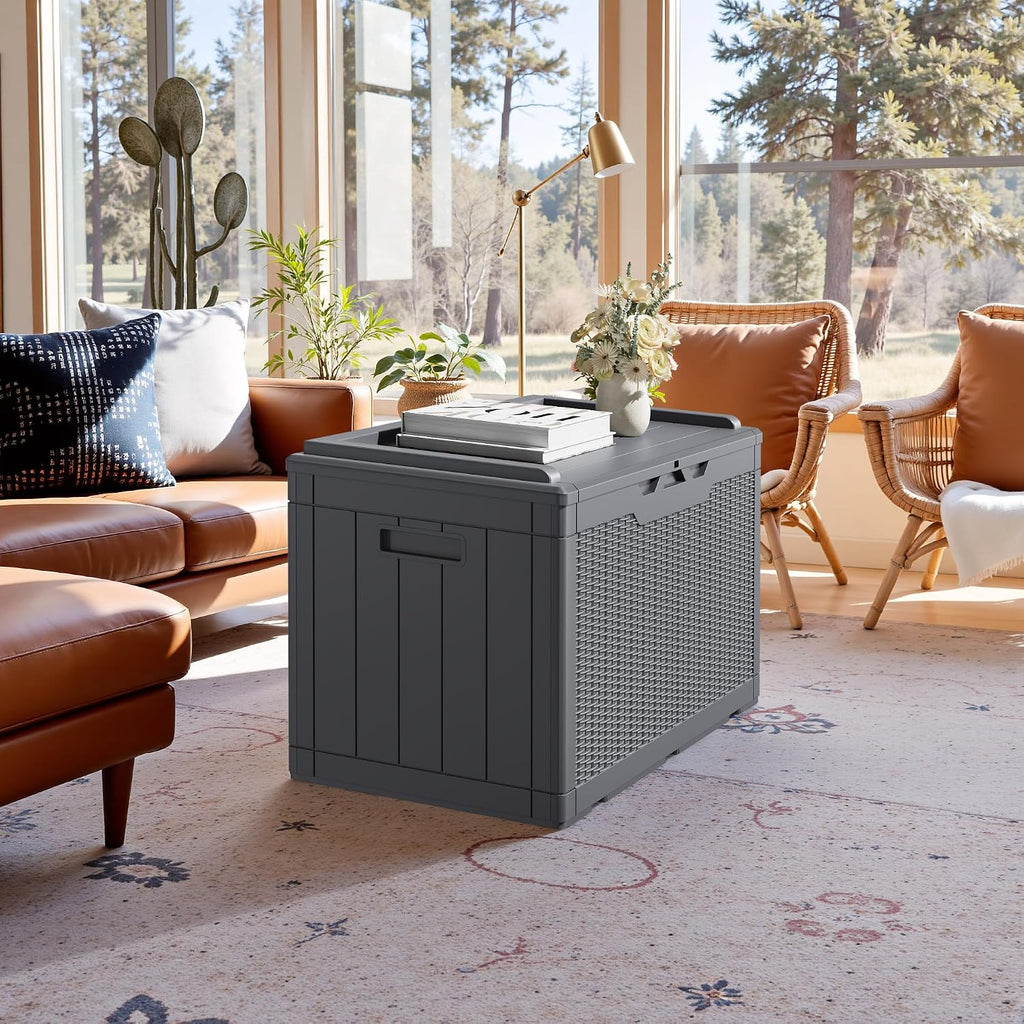 jummico 100 gallon with cushion deck box, waterproof, package contents