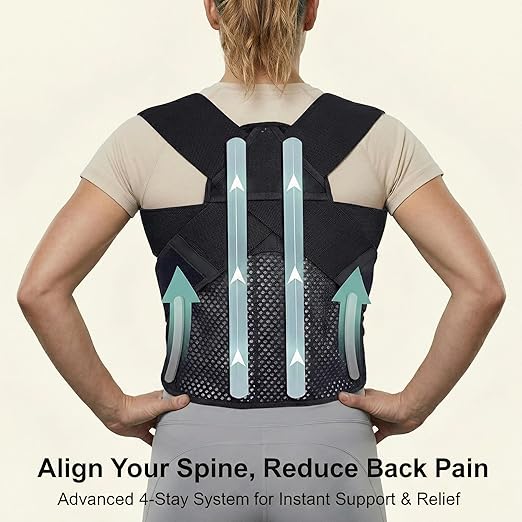 Full Back Posture Corrector for Women & Men – Pull-Back System Posture Brace –