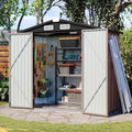 Aoxun 6'x4' Outdoor Storage Shed with Base, Brown